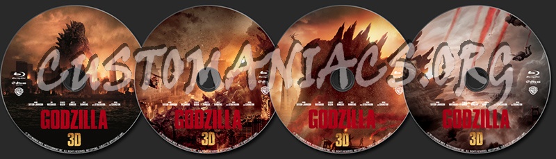 Godzilla (2014) 3D blu-ray label