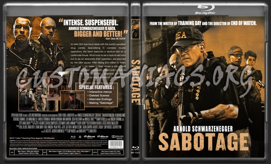 Sabotage (2014) blu-ray cover