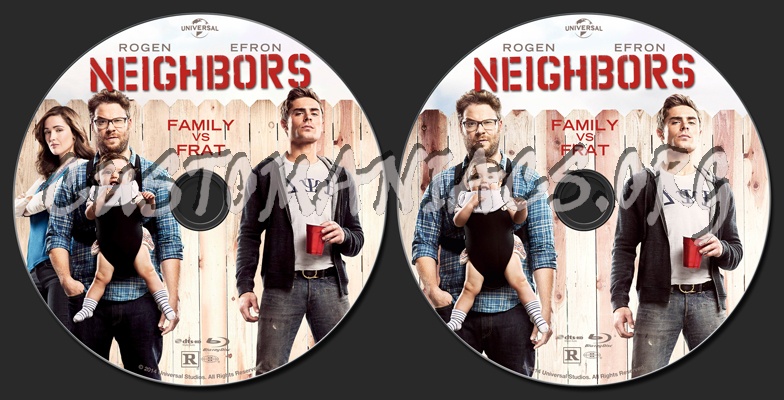 Neighbors (2014) blu-ray label