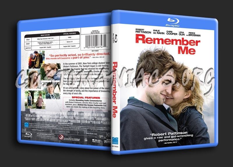 Remember Me blu-ray cover