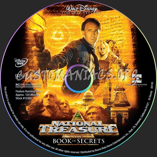 National Treasure Book of Secrets dvd label