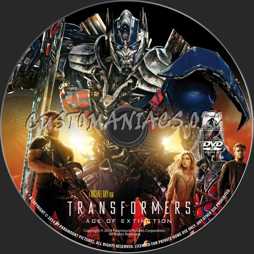 Transformers Age of Extinction dvd label