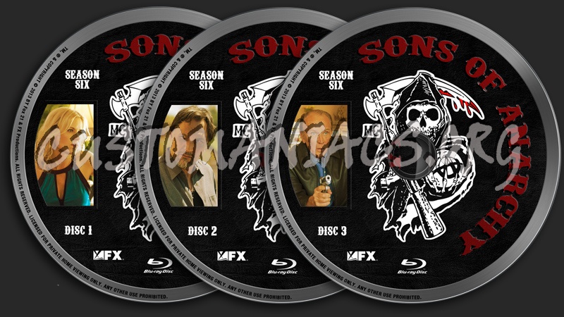 Sons Of Anarchy Season 6 blu-ray label