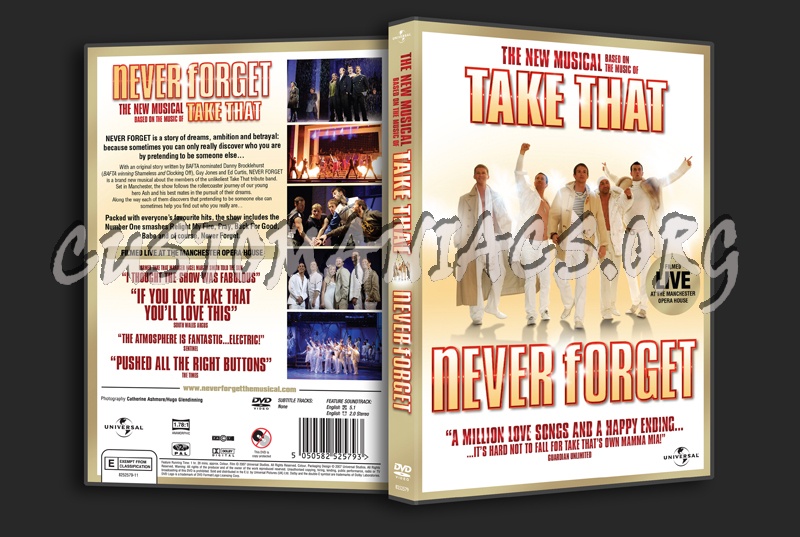 Take That: Never Forget dvd cover
