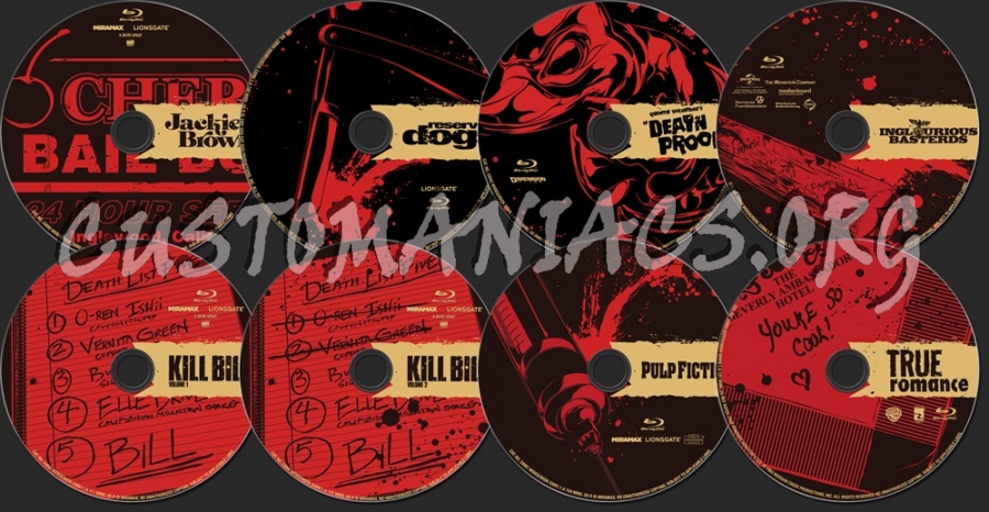 Tarantino XX Collection blu-ray label