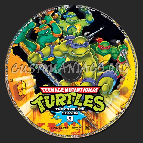 Teenage Mutant Ninja Turtels Season 9 dvd label