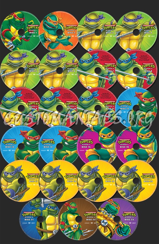 Teenage Mutant Ninja Turtles Season 1-10 dvd label