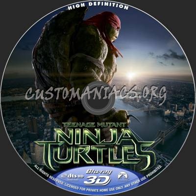 Teenage Mutant Ninja Turtles (2D+3D) blu-ray label