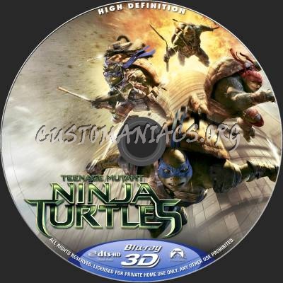 Teenage Mutant Ninja Turtles (2D+3D) blu-ray label