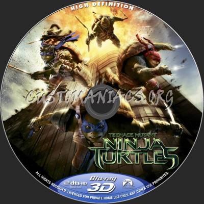 Teenage Mutant Ninja Turtles (2D+3D) blu-ray label