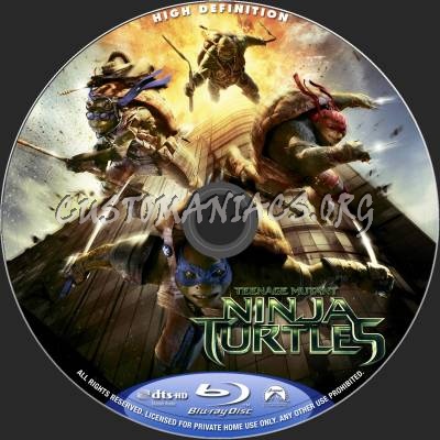 Teenage Mutant Ninja Turtles (2D+3D) blu-ray label