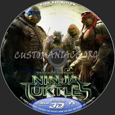 Teenage Mutant Ninja Turtles (2D+3D) blu-ray label