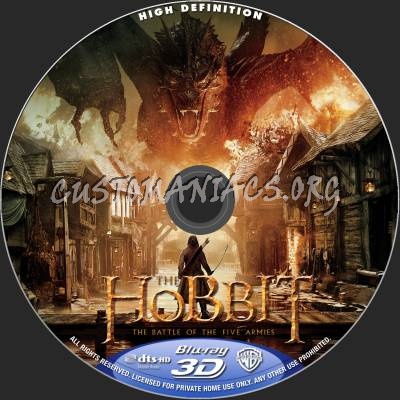 The Hobbit: The Battle Of The Five Armies (2D+3D) blu-ray label