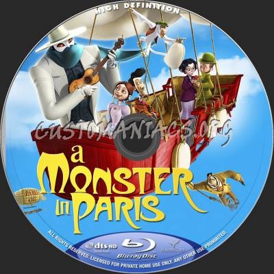 A Monster In Paris (2D+3D) blu-ray label