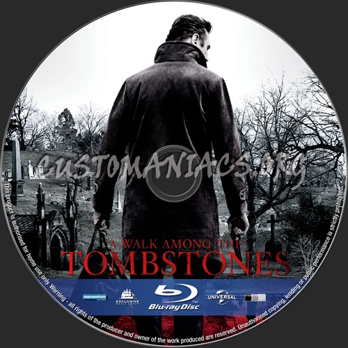 A Walk Among The Tombstones blu-ray label