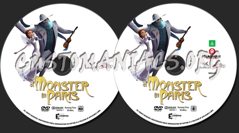 A Monster In Paris dvd label