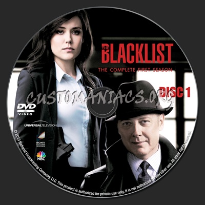 The Blacklist Season 1 dvd label