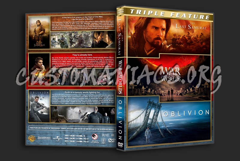 The Last Samurai / War of the Worlds / Oblivion Triple dvd cover