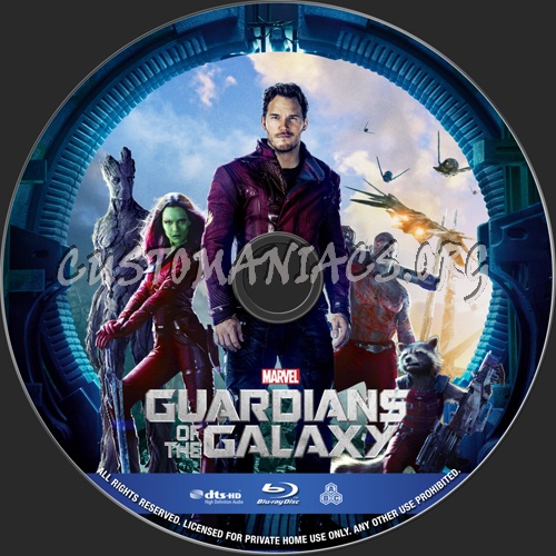 Guardians of The Galaxy blu-ray label