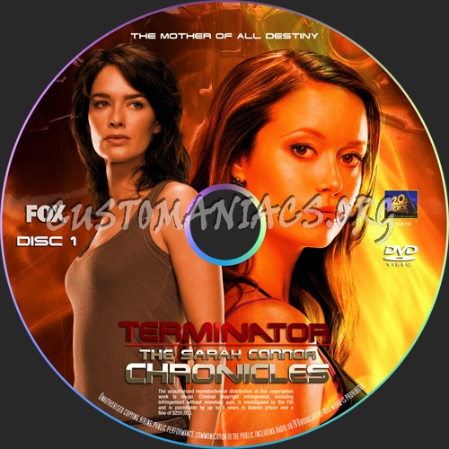 Terminator The Sarah Connor Chronicles d1-d6 dvd label