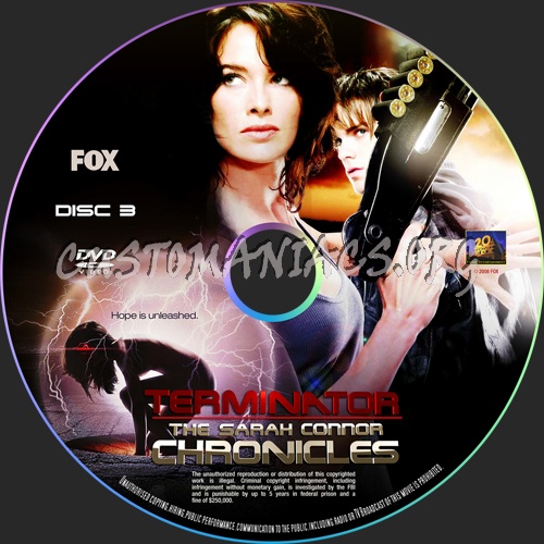 Terminator The Sarah Connor Chronicles d1-d6 dvd label