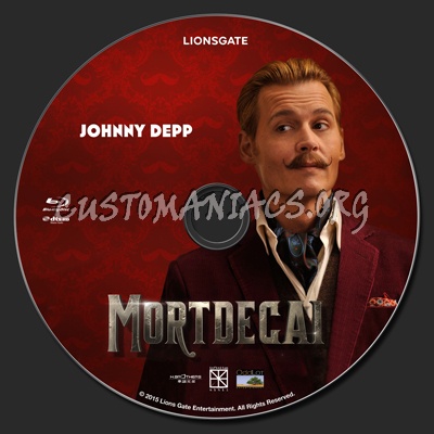 Mortdecai blu-ray label