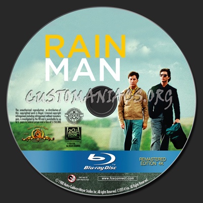 Rain Man 1988 Remastered blu-ray label