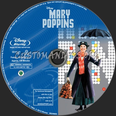 Mary Poppins dvd label