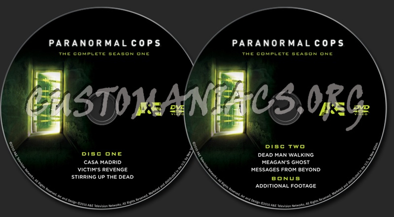 Paranormal Cops Season 1 dvd label