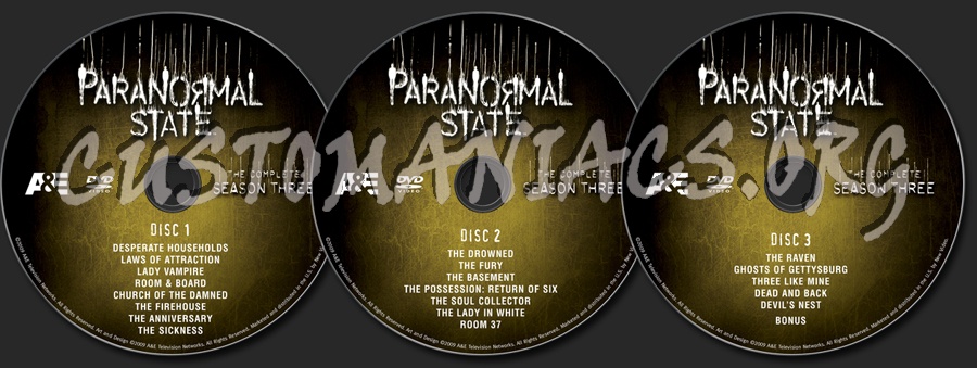 Paranormal State Season 3 dvd label