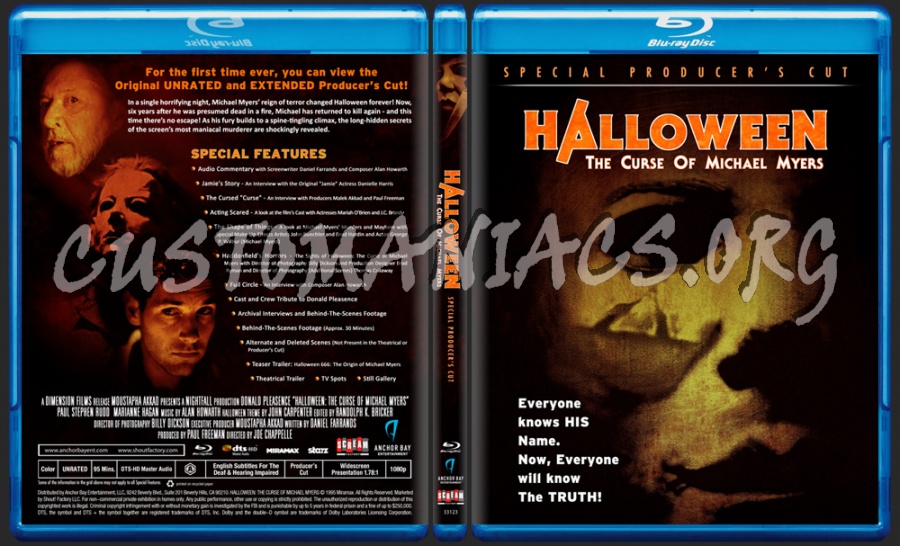 Halloween: The Curse of Michael Myers - The Producer's Cut blu-ray cover