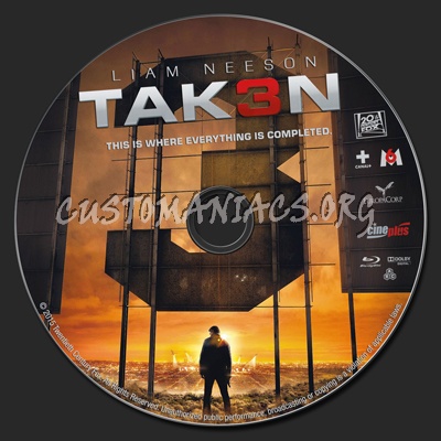 Tak3n (aka: Taken 3) blu-ray label