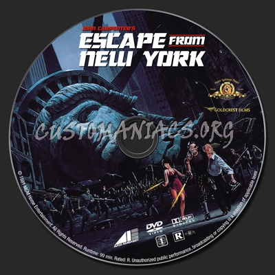 Escape from New York dvd label