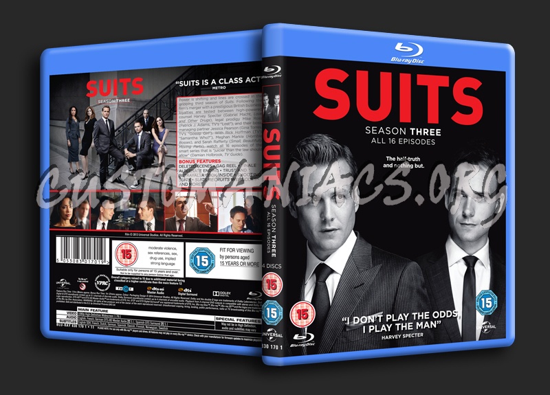 Suits Season 3 blu-ray cover