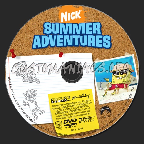 The Best of Nickelodeon Summer Adventures dvd label