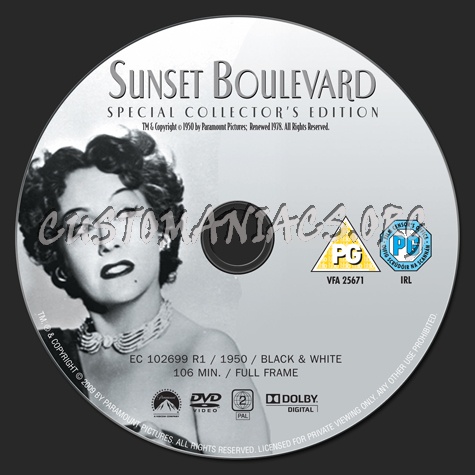 Sunset Boulevard dvd label