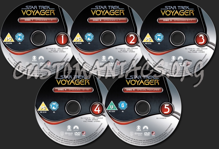 Star Trek Voyager Season 1 dvd label