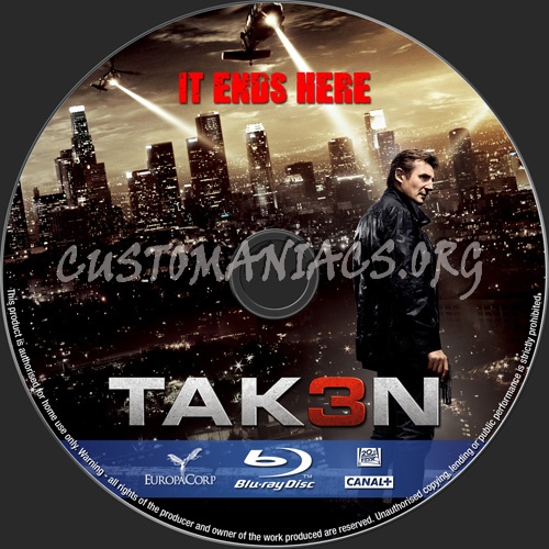 Taken 3 blu-ray label