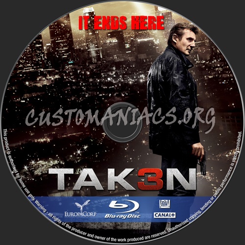 Taken 3 blu-ray label