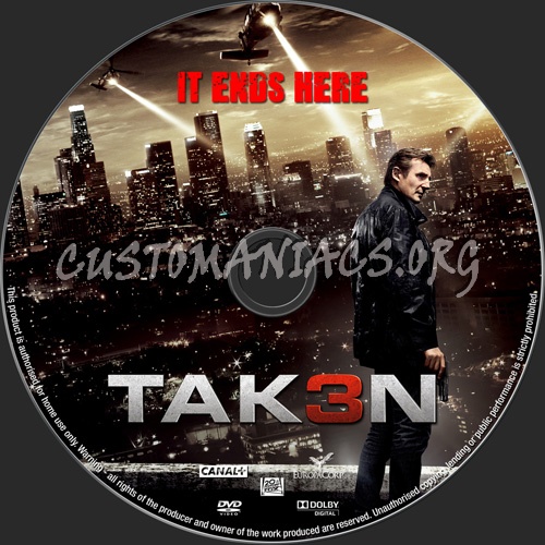 Taken 3 dvd label