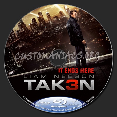 Taken 3 blu-ray label