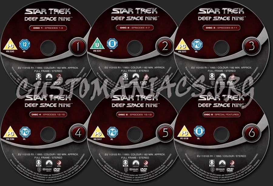 Star Trek Deep Space Nine Season 1 dvd label