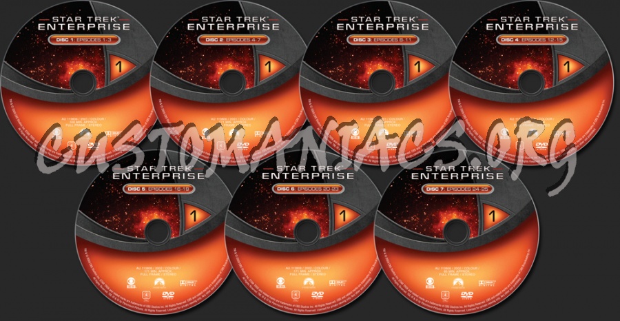 Star Trek Enterprise Season 1 dvd label