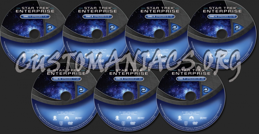 Star Trek Enterprise Season 2 dvd label