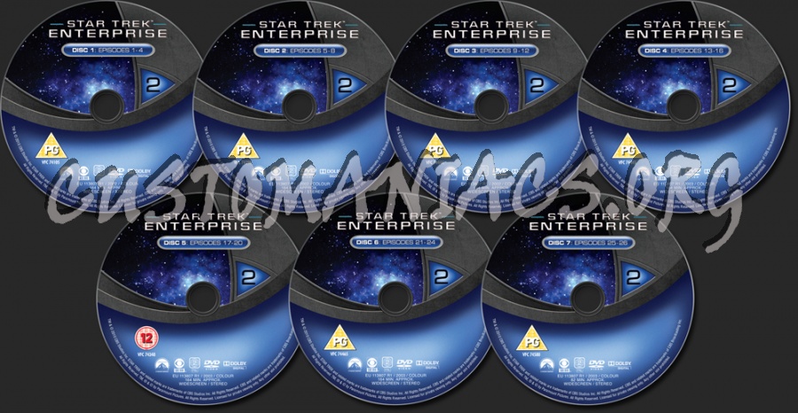 Star Trek Enterprise Season 2 dvd label