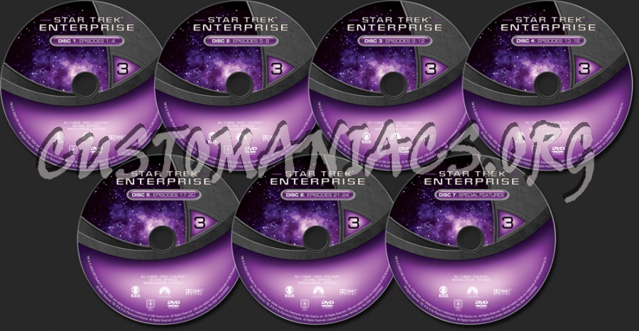 Star Trek Enterprise Season 3 dvd label