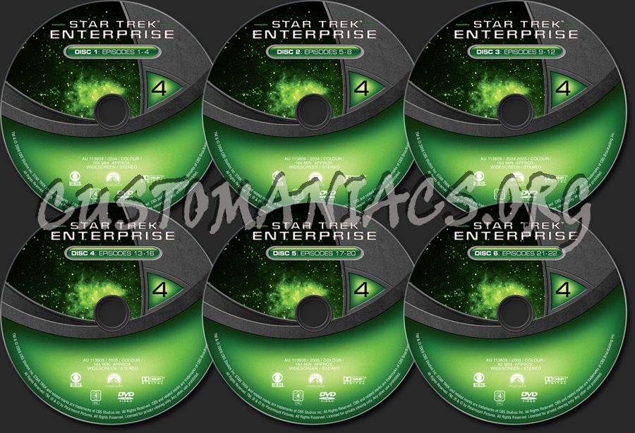 Star Trek Enterprise Season 4 dvd label