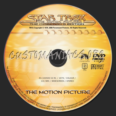 Star Trek The Motion Picture dvd label