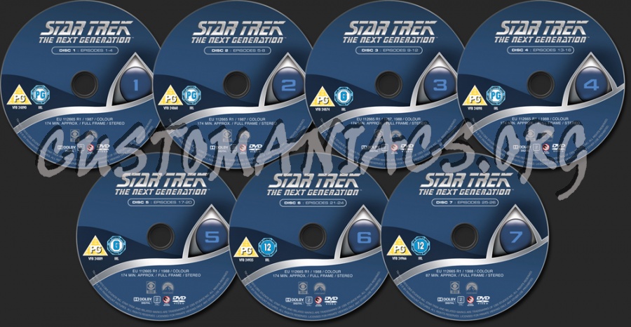Star Trek The Next Generation Season 1 dvd label