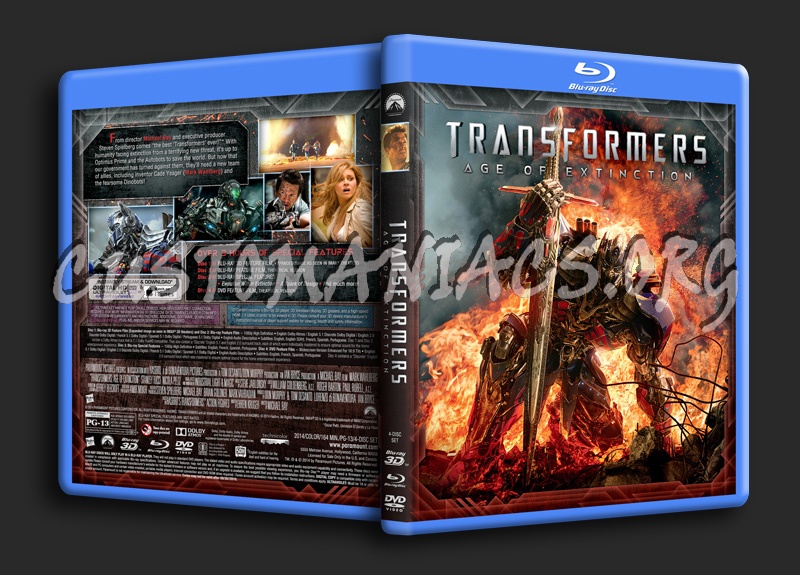 Transformers - Age Of Extinction (3D) blu-ray cover